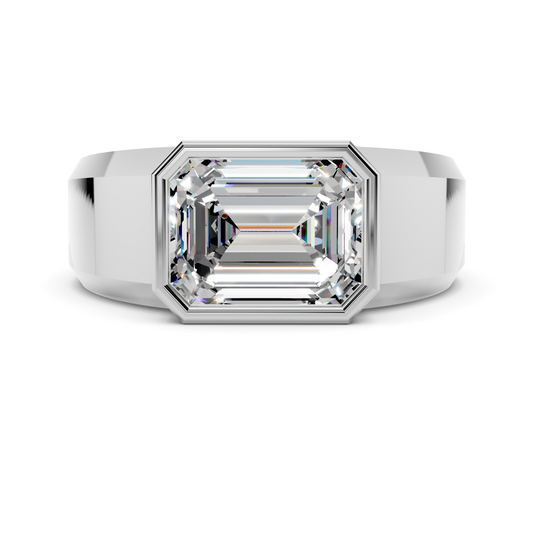 Emerald Bezel Signet Setting