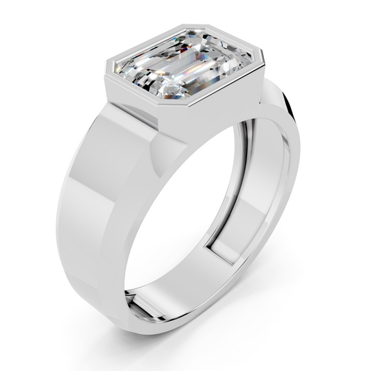 Emerald Bezel Signet Setting