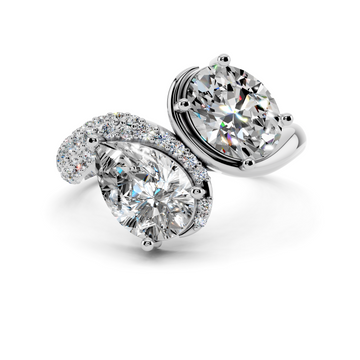 Twin Pear Diamond Crossover Setting