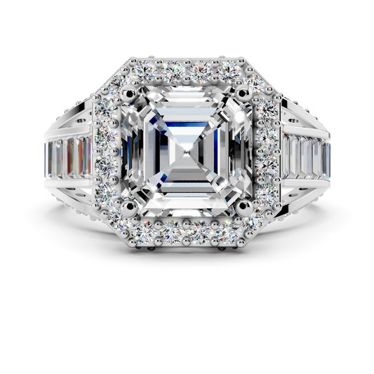 Emerald Halo Ring Setting