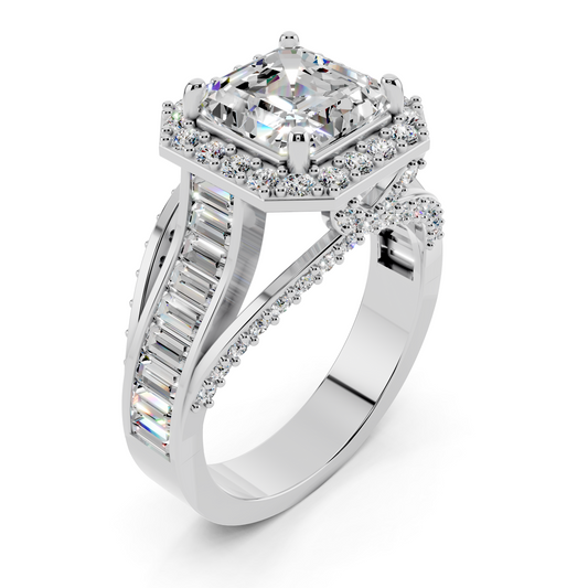 Emerald Halo Ring Setting