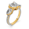 Heart Three-Stone Ring Setting