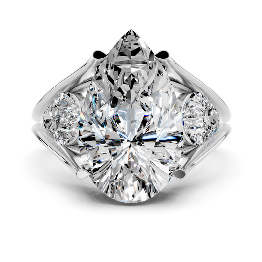 Three-Stone Pear Setting