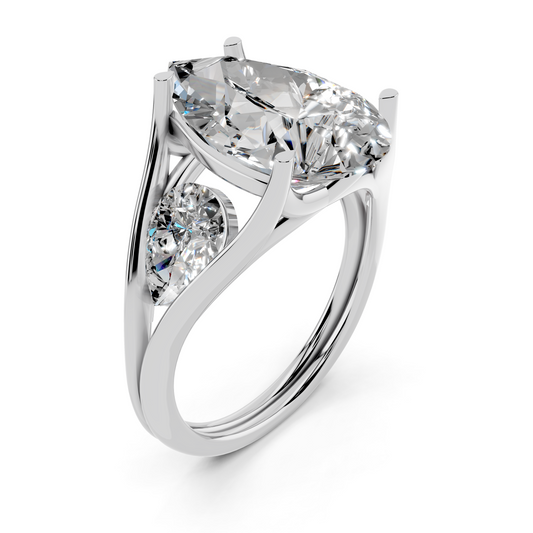 Three-Stone Pear Setting