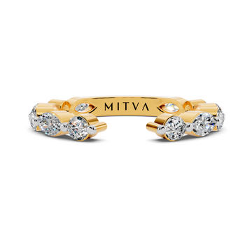 The Alternating Marquise & Round Open Band
