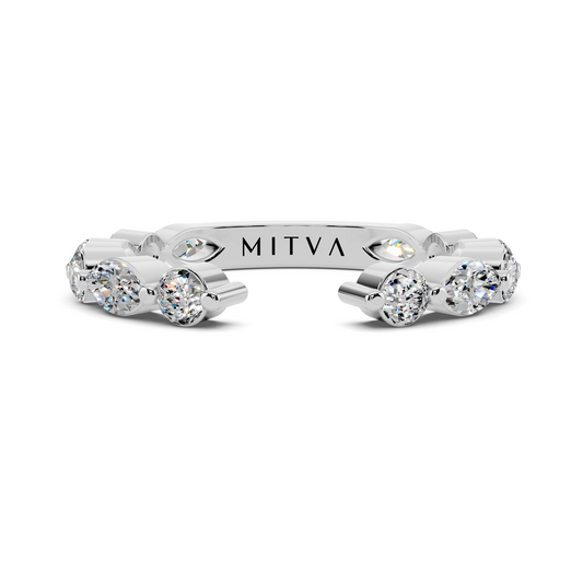 The Alternating Marquise & Round Open Band