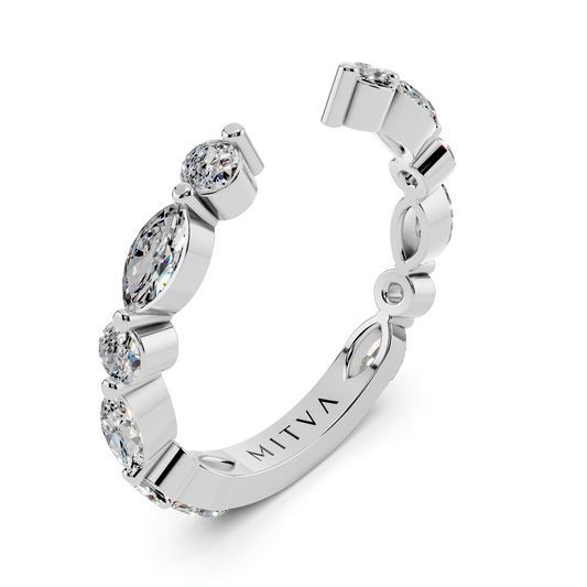 The Alternating Marquise & Round Open Band