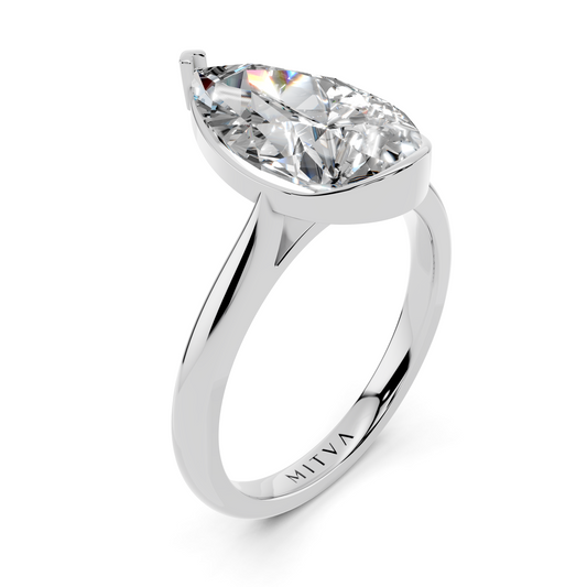 The Pear Bezel-Set Solitaire Setting