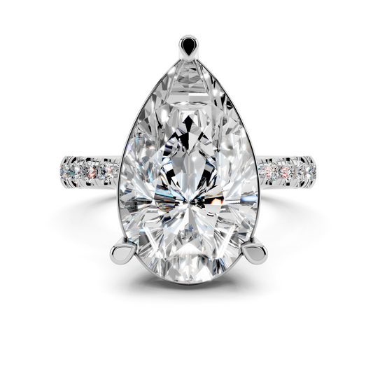 The Pear Bezel Accent Diamond Engagement Ring
