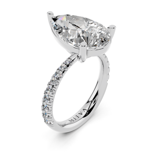 The Pear Bezel Accent Diamond Engagement Ring