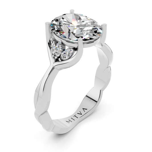 Oval Diamond Botanical Setting