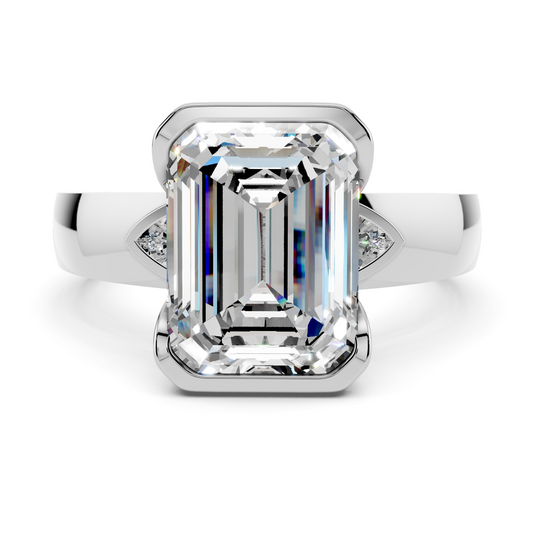 Emerald Cut Bezel Accent Setting