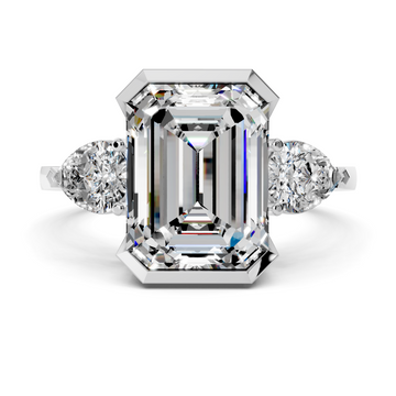 Emerald & Pear Three-Stone Setting