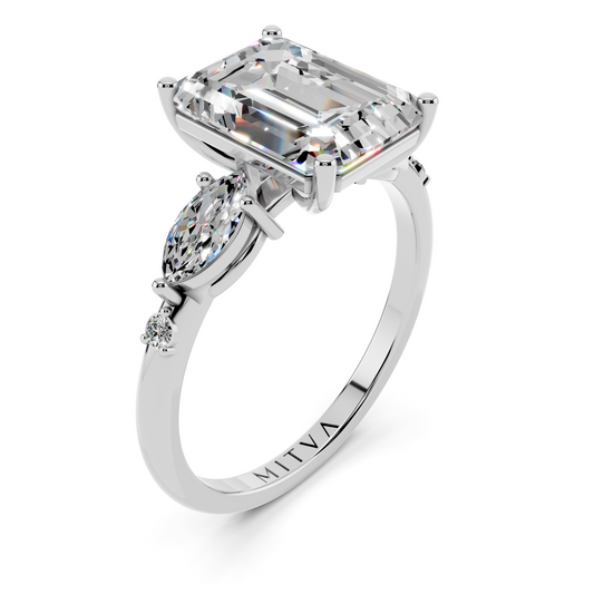 Aurelia Emerald Three-Stone Setting