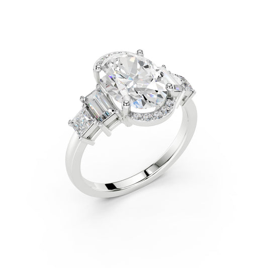 Oval Diamond Trilogy Ring