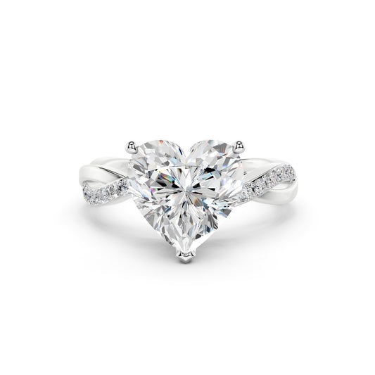 Heart Diamond Twist Pavé Ring
