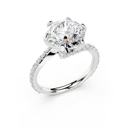 Twisted Pavé Diamond Engagement Ring
