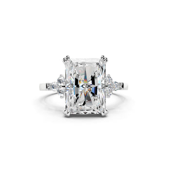 Radiant Cut Diamond Cluster Engagement Ring