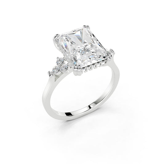 Radiant Cut Diamond Cluster Engagement Ring