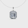 Emerald Halo Diamond Pendant