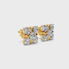 Round Diamond Cluster Stud Earrings